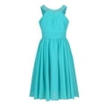 thumbnail image 2 of DPOIS Kids Girls Sleeveless Chiffon Flower Girl Dress for Birthday Wedding Party Turquoise 12, 2 of 7