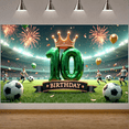 thumbnail image 6 of Green Crown Birthday Banner Colorful Balloons Soccer Theme Party Decoration for Sports Event Kids Celebration Indoor, 6 of 9