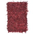 thumbnail image 1 of Safavieh Leather Shag Collection LSG601D Hand-Knotted Modern Leather Area Rug, 4' x 6', Red, 1 of 5