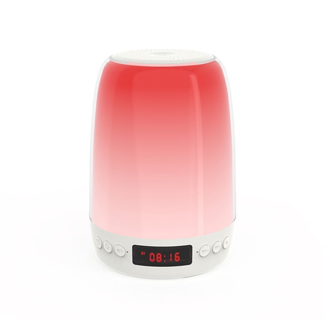 Inalámbrico BT5.1 Altavoz Lámpara táctil Luz nocturna colorida Despertador