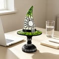 thumbnail image 4 of PoyoKee Halloween Decorations - Witch Hat Lamp, Gothic Stained Glass Night Light, Witch Resin Desk Lamp for Book Shelf Mantel Halloween Indoor Decor, 4 of 7