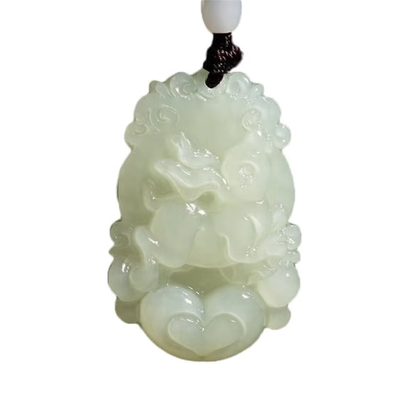 HIJONES Men Women's Chinese Zodiac Necklace 12 Animals Patron Saint White Color Pendant Charm with Chain Hare