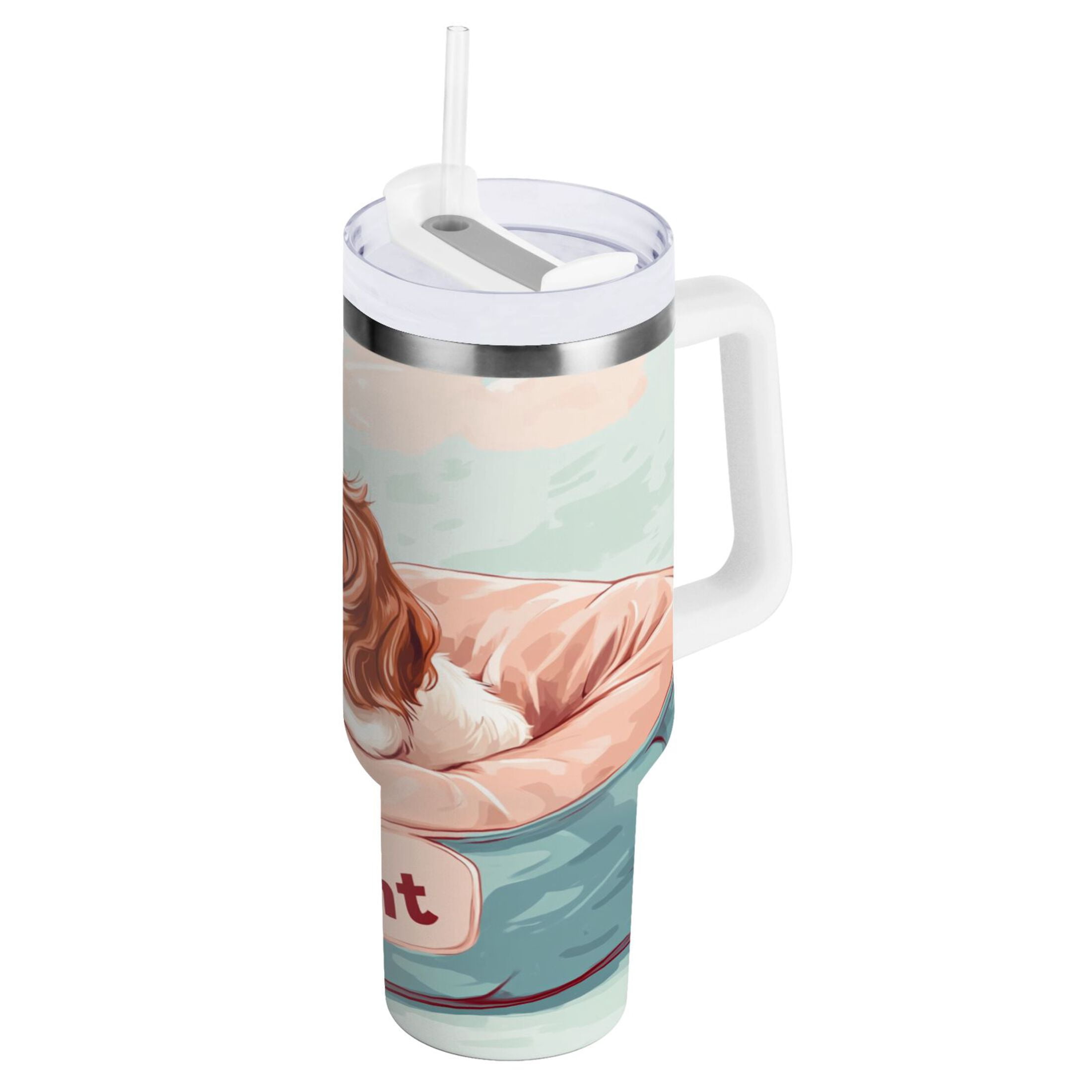 BZSMCE Tumbler 40oz Insulated Stainless Creative Hound Baby Painting Pattern Steel Water Bottles