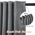 thumbnail image 2 of 100% Blackout Curtains 2 Panels Set, Machine Washable Linen Textured Blackout drape for Bedroom, Back Tab/Rod Pocket Curtains, DarkGray & W50" x L63", 2 of 8