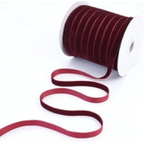 25 Yards Burgundy Velvet Ribbon, 5/8inch Velvet Fabric Ribbon Trim for Gift Wrapping Bow Making Party Decoration