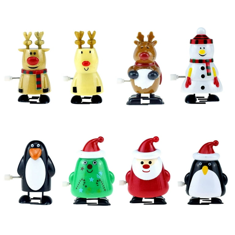 Holiday Ornaments 12pcs Christmas Stocking Stuffers Wind Up Toys Assortment  For Christmas Party Favors Gift Bag Filler