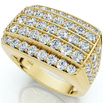 Pompeii 3Ct Wide Diamond Men's Ring 14k White or Yellow Gold Lab Grown (G/H,VS1)