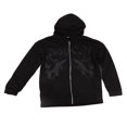 thumbnail image 1 of Women Full Zip Hoodie Fleece Drawstring Loose Fitting Long Sleeve Printed Casual Hooded Sweatshirt Black L, 1 of 25