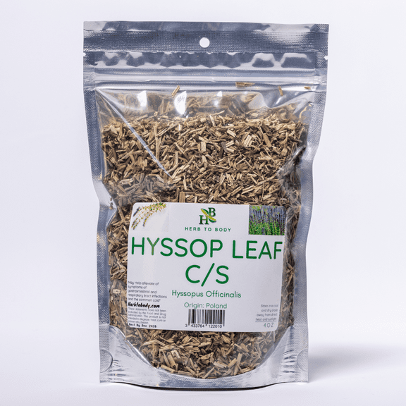 Herb To Body Hyssop Leaf C/S | Cut & Sifted | Hyssopus Officinalis | Wildcrafted | 4oz