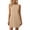 Khaki, variant on Sentmoon Summer Dresses for Women 2026 Sun Dress Plus Size Solid Color Sleeveless Crew Neck Breathable Regular Fit Fashion Midi Dress for Business and Casual S-2XL