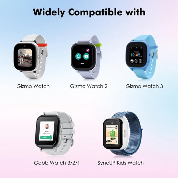 RTHG-3Pack Scrunchie Band Compatible with Gizmo Watch 3 2 1/Gabb Watch 3e 3 2 1/SyncUP Kids Watch, Cute Elastic Replacement Wristband Strap Stretchy Bands for Childrens