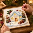 thumbnail image 4 of Christmas Diamond Art Kits For Adults, DIY Framed Pearl Bead Diamond Art Set, Christmas Snowy Cabin Pattern Craft Kit, Great Indoor Wall Art Decor For Holiday Season, 4 of 6