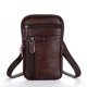 thumbnail image 2 of 5 bolsas de hombro para teléfono con cremallera y mensajero informal de piel auténtica para hombre (marrón), 2 of 5