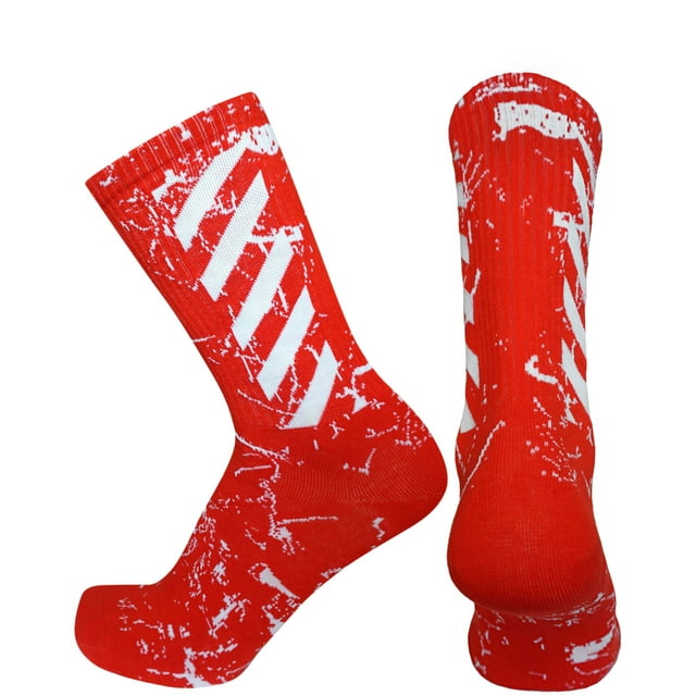 Elite Athletic Training Socks - Crew | Perfect for Soccer, Football, Baseball, Basketball, Hockey - All Sports Performance (Small, Red)