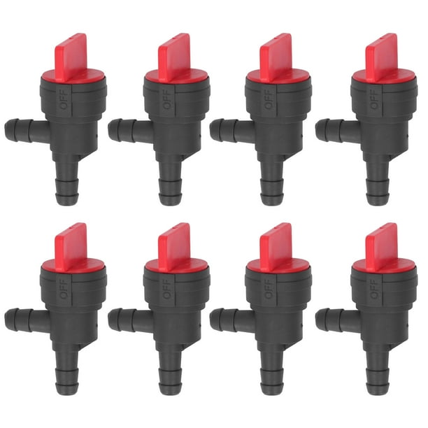 Risegun Válvula De Cierre De Combustible, 8 Piezas Válvula De Corte De Combustible De 1/4 Pulgadas Válvula De Cierre De 90 Grados Válvula De Gas Recta para Stens para Oregon para MTD para Cub Cadet