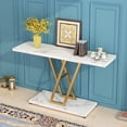 thumbnail image 2 of Ktaxon 42" Console Entryway Table, Modern Hallway Table Behind Sofa Couch for Living Room Entrance Indoor, White & Gold, 2 of 11
