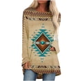 thumbnail image 2 of Puntoco Mujeres Casual Manga Larga Cuello Redondo tops Blusa Suelta Folk-Custom Impreso Camisas Puntoco Puntoco-7466, 2 of 5