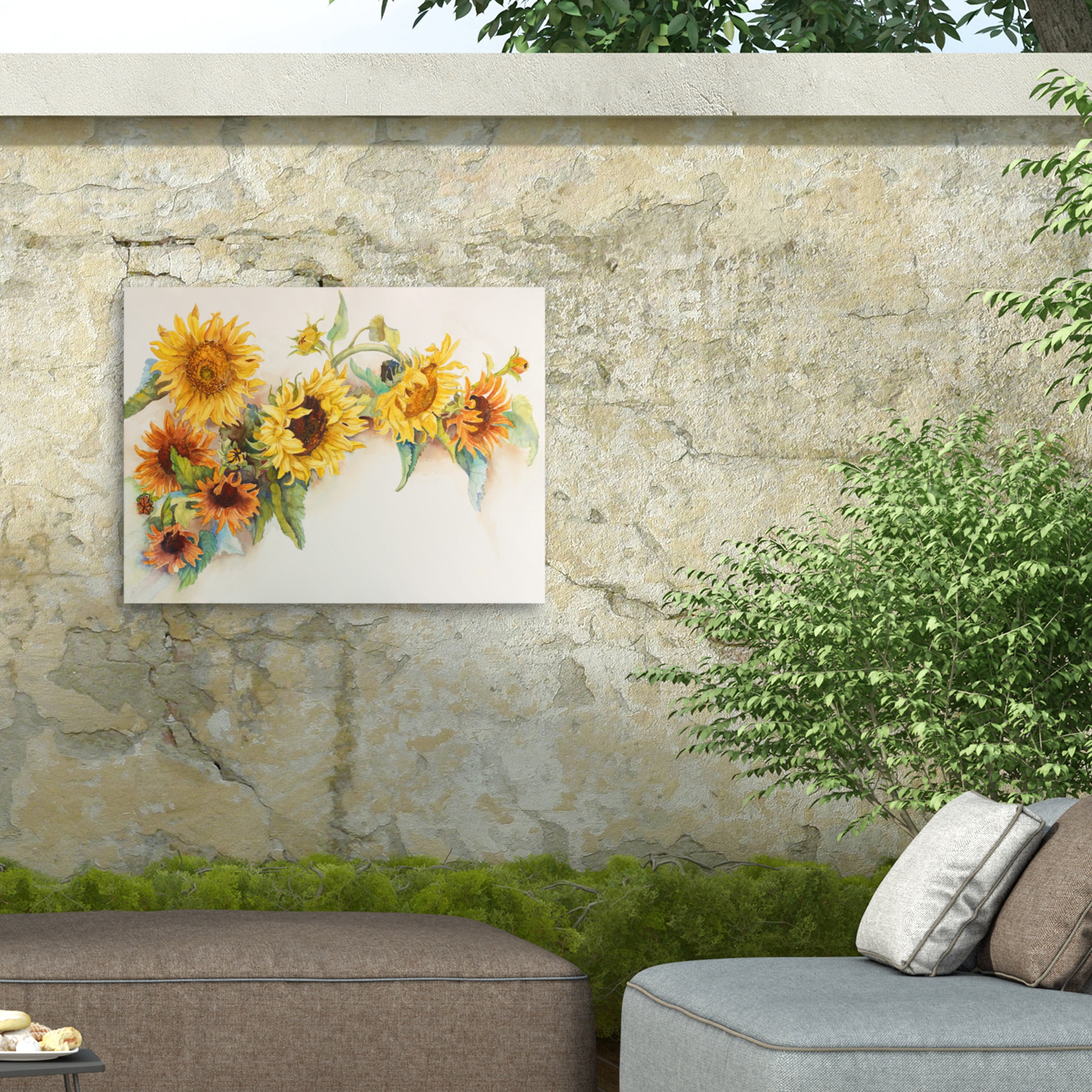 Joanne Porter 'Arch Of Sunflowers' Outdoor Canvas 35x47