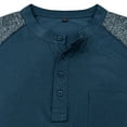 thumbnail image 6 of Hinvhai Men's Henley Knit Sweater Long Sleeve Soft Pullover Shirt with Chest Pocket Light Blue 8(XL), 6 of 7