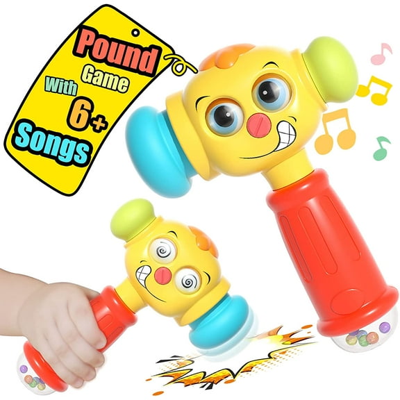 Baby Toys for 1 Year Old Boy Girl Gifts - Baby Toys 12-18 Months - Lights Musical Baby Hammer Toy for 12 Months up Infant Toys with Funny Changeable Eyes - Toddler Toys Age 1-2