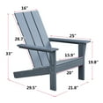 thumbnail image 3 of Outdoor Adirondack Chair, Plastic Fire Pit Chair, Folding Patio Lawn Chair for Outside Deck Garden Backyard Balcony, Dark Grey, 3 of 5