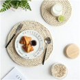 thumbnail image 2 of Cup mat Round Rattan Woven Dining Table Mats Heat Insulation Pot Cup Coasters Kitchen Accessories Exquisite and practical (Color : Beige, Size : Round), 2 of 5