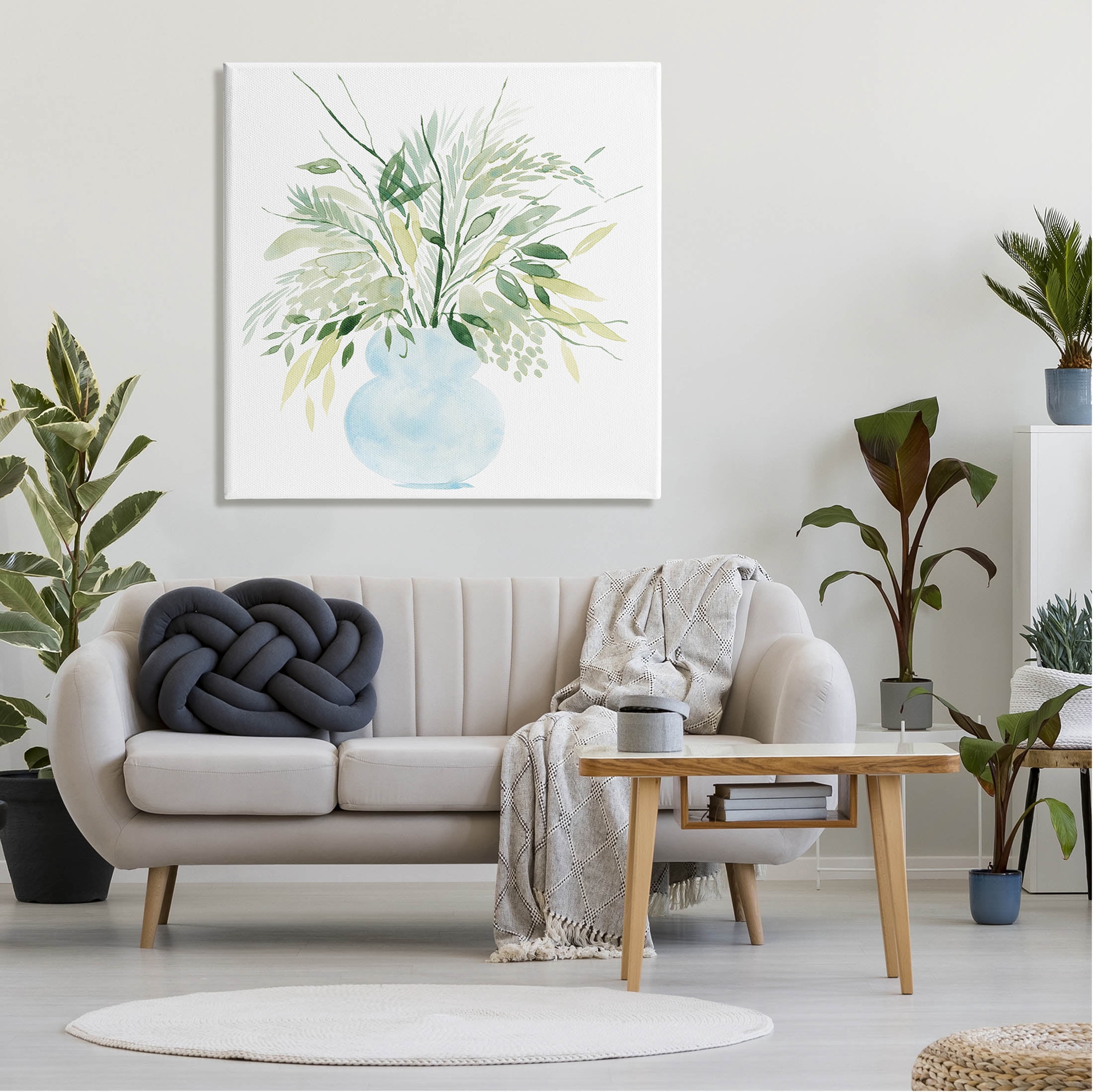 Stupell Industries Delicate Layered Greenery Plants Vase Graphic Art Gallery Wrapped Canvas Print Wall Art, Design by Grace Popp