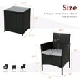 thumbnail image 7 of Walsunny 3 Pieces Outdoor Rattan Wicker Patio Furniture Set PE Chairs and Table Set, 7 of 7