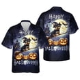 thumbnail image 3 of Happy Halloween Yorkshire Terrier Witch Pumpkins Bats Hawaiian Shirt Breathable Summer Unisex Merch Yorkie Dog Lover Gifts - 13012, 3 of 6