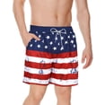 thumbnail image 6 of American Trends Mens Swim Trunk with Liner Quickly Dry Mens Swimsuit Summer Mens Swimwear Board Shorts American Flag L, 6 of 7