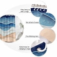 thumbnail image 6 of Shower Curtain Bathroom Set Abstract Ocean Waves Stripes Waterproof Fabric Shower Curtains with Grommets&Hooks, Blue Gradient Water Ripples Privacy Bath Curtain for Bathtub 60x72in, 6 of 9