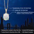 thumbnail image 2 of Gem Stone King 14K Yellow Gold Simulated White Opal Pendant Necklace | 1.70 Cttw | Gemstone October Birthstone | Oval Cabochon 10X8MM | Gold Necklace for Women | With 18 inch Gold Chain, 2 of 6
