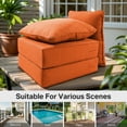 thumbnail image 6 of POCASSY 6" Thick Outdoor Chair Cushions Set of 6, 22" x 24" x 6" Outdoor Cushions for Patio Furniture, Deep Seat and High Back Cushion for Patio Rocking Dining Chair and Couch, Orange, 6 of 12