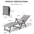thumbnail image 5 of Crestlive Products 2-Pack Outdoor Folding Chaise Lounge Chairs, Adjustable Patio Reclining Chairs with Aluminum Frame, No Assembly Portable Pool Lounge Chairs, Black&Gray, 5 of 7