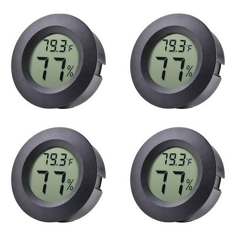 EEEkit 4Pack Mini Hygrometer Thermometer with Digital Cigar LCD