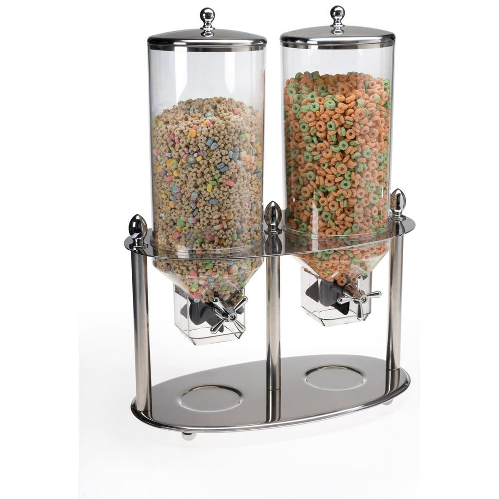 Double Dry Food Dispenser for Countertop, 5.2 Gallons Total, Portion