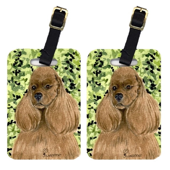 Pair of 2 Cocker Spaniel Luggage Tags