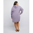 thumbnail image 3 of Hanes Originals Women's Soft Brushed Fleece Hoodie Dress (Plus Size) Muted Iris 2X, 3 of 5