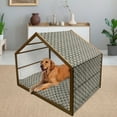 thumbnail image 2 of Floral Pet House, Art Nouveau Style Romantic Poppy Flowers and Ornate Nature Design, Outdoor & Indoor Portable Dog Kennel with Pillow and Cover, 5 Sizes, Tan Grey Vermilion, by Ambesonne, 2 of 4
