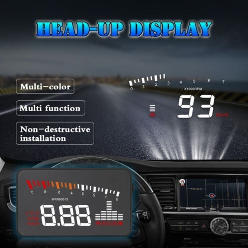 X5 voiture affichage tête haute OBD2 II HUD projecteur compteur de vitesse  KM/h avertissement de vitesse CHZ 