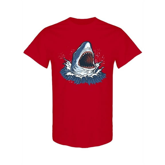 Angry Shark Design T-Shirt Men -Image by Shutterstock, Male XX-Large