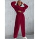 thumbnail image 4 of Conjunto Deportivo de Dos Piezas para Mujer: Sudadera con Media Cremallera y Pantalón Deportivo Holgado con Bolsillos Rojo Vino L, 4 of 8