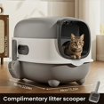 thumbnail image 5 of Fully Enclosed Cat Litter Box, Large Hooded Kitty Litter Pan with Flip-Top, Odor Control & Anti-Tracking, for Cats Up to 22 lbs, Detachable Design with Scoop, 4 Colors, 5 of 5
