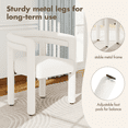 thumbnail image 7 of Dayalane Modern Boucle Barrel Dining Chairs Set of 6, Upholstered Curved Back Armchairs for Dining Room,Vanity Chairs for Living Room Kitchen Restaurant, White, 7 of 7