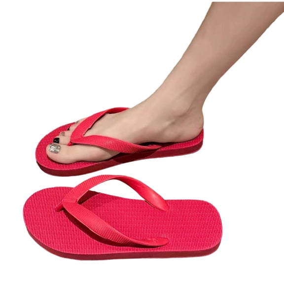 Gealkoca Flip Flops For Women Comfortable Round Toe Beach Sandals Thong Strap Slides Slip On Dressy Flats Sandals for Women and Men