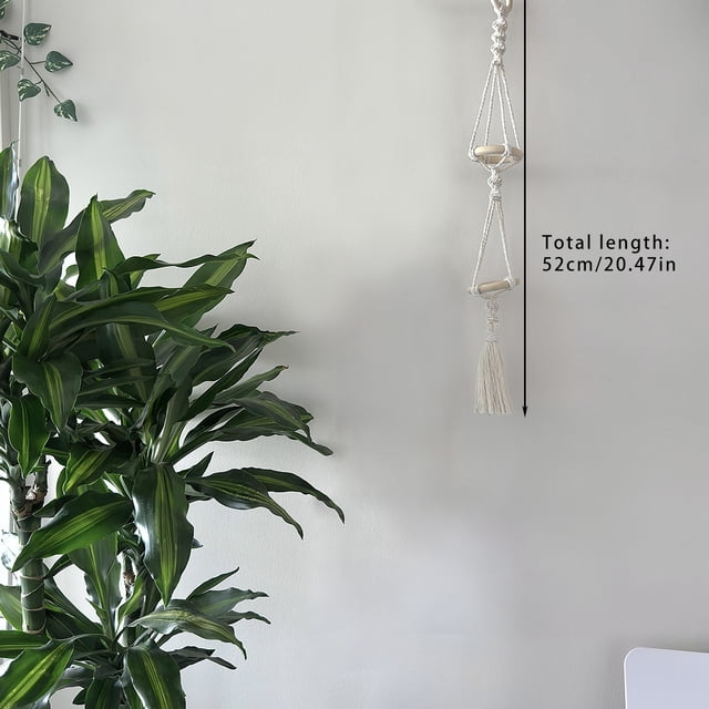 Wall Hanging Macrame Plant Basket for Air Plants Cotton Rope Handcrafted Boho Decor for Home Room Balcony Decoration