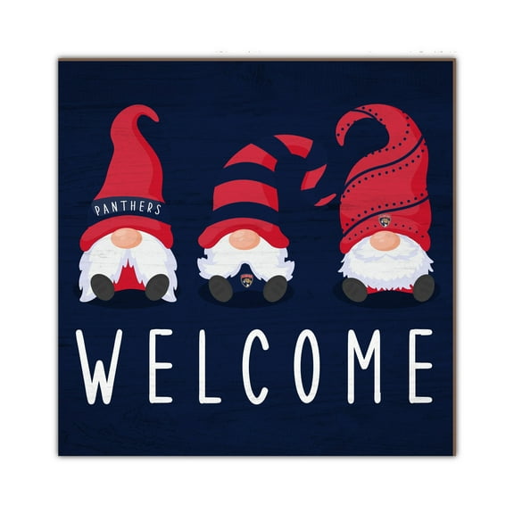 Florida Panthers 10'' x 10'' Welcome Gnomes Sign