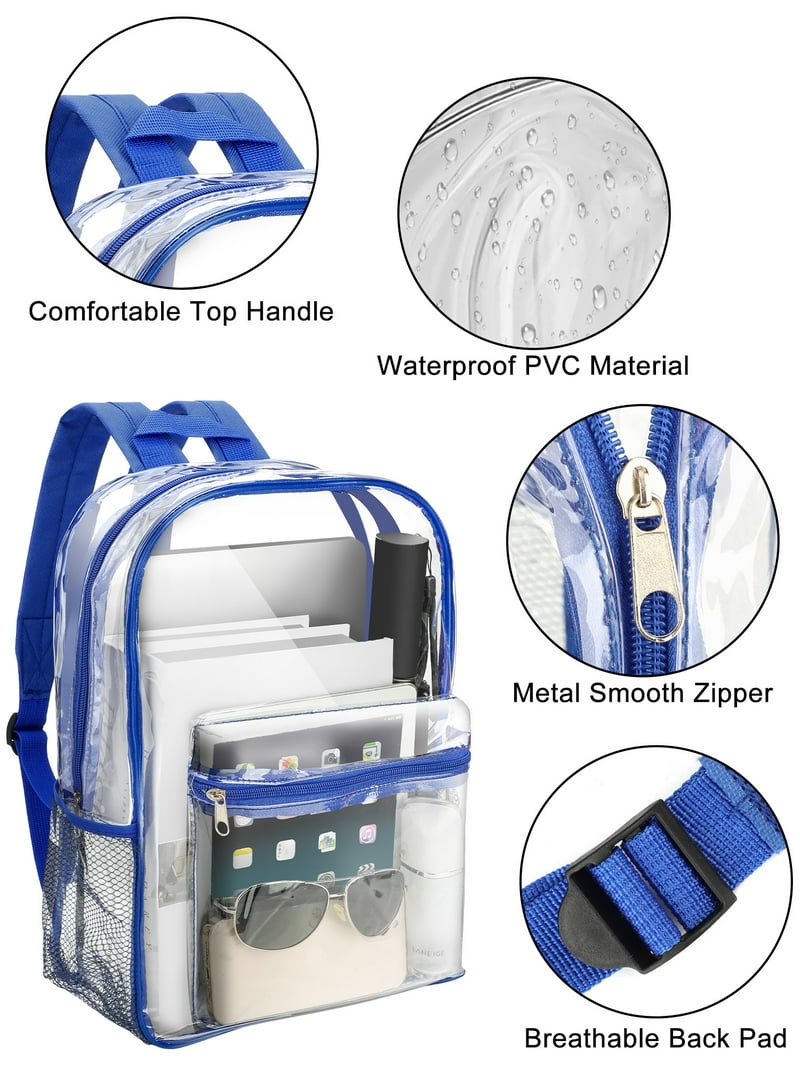 TSV Clear Backpack, Heavy Duty PVC Transparent Bookbag for  display picture 2