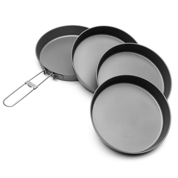 TOAKS Titanium Deep Pan Set, PAN-165   3 PLT-165 , 4 Pcs