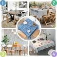 thumbnail image 4 of Blue Paisley Pattern Square Tablecloth,Waterproof Square Table Cover,Wipeable Spillproof Washable Table Cover for Home Kitchen Party Decor 42"X42"(107x107cm), 4 of 6